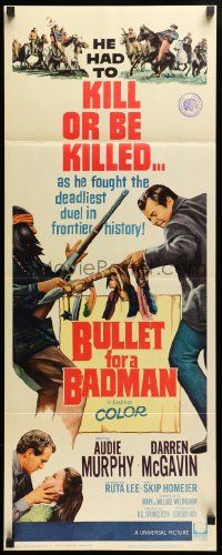 6g060 BULLET FOR A BADMAN insert '64 cowboy Audie Murphy is framed for murder by Darren McGavin!