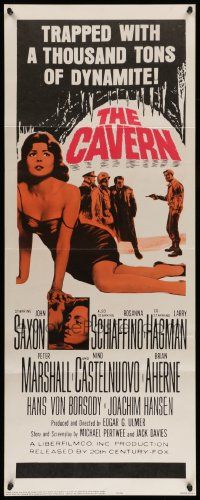 6g075 CAVERN insert '65 Edgar Ulmer, trapped with a very bad girl like dynamite!