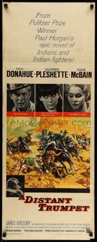 6g114 DISTANT TRUMPET insert '64 cool art of Troy Donahue vs Indians by Frank McCarthy!