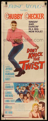 6g117 DON'T KNOCK THE TWIST insert '62 full-length image of dancing Chubby Checker, rock & roll!