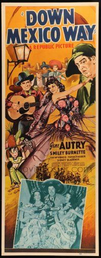 6g118 DOWN MEXICO WAY insert '41 Gene Autry & Smiley Burnette go south of the border!
