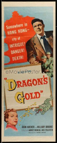 6g119 DRAGON'S GOLD insert '53 John Archer, Hillary Brooke, Hong Kong, city of intrigue & danger!