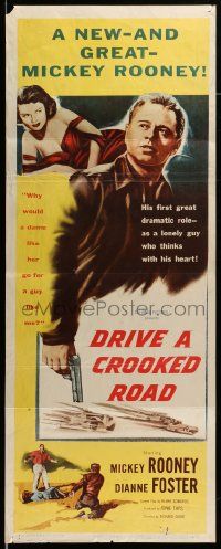 6g120 DRIVE A CROOKED ROAD insert '54 Rooney needed no-good Dianne Foster & she needed money!