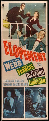 6g131 ELOPEMENT insert '51 art of Clifton Webb, Anne Francis, Charles Bickford!