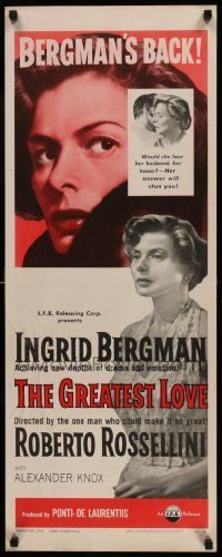 6g135 EUROPA '51 insert '54 super close up of Ingrid Bergman, Roberto Rossellini's Europa '51!