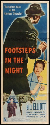 6g151 FOOTSTEPS IN THE NIGHT insert '57 the curious case of the careless strangler!