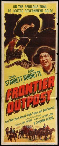 6g159 FRONTIER OUTPOST insert '49 Charles Starrett as Durango Kid, Smiley & masked outlaw!