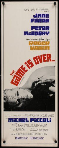 6g169 GAME IS OVER insert '67 Roger Vadim's La Curee, Jane Fonda, Peter McEnery, cool design!