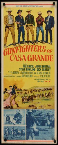 6g197 GUNFIGHTERS OF CASA GRANDE insert '64 cool image of Alex Nicol, Jorge Mistral, & Rowland!