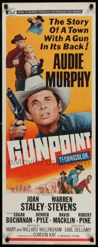 6g198 GUNPOINT insert '66 Audie Murphy in the story of a town with a gun in its back!
