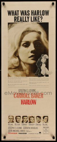 6g207 HARLOW insert '65 close portrait of Carroll Baker in the title role!