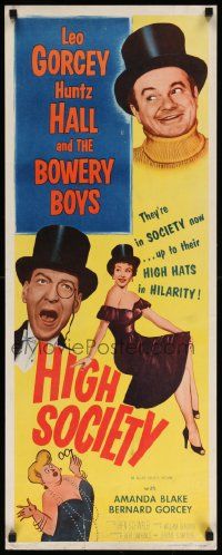 6g217 HIGH SOCIETY insert '55 William Beaudine, Leo Gorcey, Huntz Hall & The Bowery Boys!