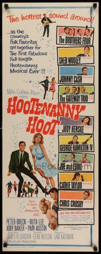 6g224 HOOTENANNY HOOT insert '63 Johnny Cash and a ton of top country music stars!