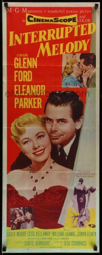 6g239 INTERRUPTED MELODY insert '55 Glenn Ford, Eleanor Parker as opera singer Marjorie Lawrence!