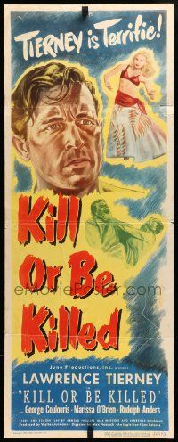 6g257 KILL OR BE KILLED insert '50 Lawrence Tierney in his toughest role, art of sexy dancer!