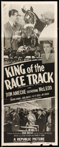 6g259 KING OF THE RACE TRACK insert '53 Don Ameche, Catherine McLeod, great horse racing images!