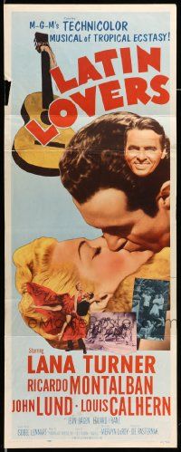 6g274 LATIN LOVERS insert '53 best kiss close up of Lana Turner & Ricardo Montalban!