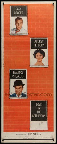 6g294 LOVE IN THE AFTERNOON insert '57 Gary Cooper, Audrey Hepburn, Maurice Chevalier
