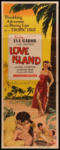 6g295 LOVE ISLAND insert '52 Paul Valentine, Malcolm Beggs, Eva Gabor, cool art!