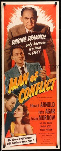 6g304 MAN OF CONFLICT insert '53 Edward Arnold, in his lust for power he forgot the joy of living!