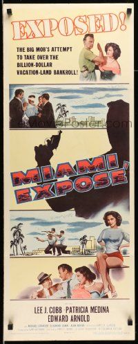 6g317 MIAMI EXPOSE insert '56 Lee J. Cobb, sexy Patricia Medina getting slapped, Florida mob!