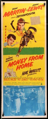 6g324 MONEY FROM HOME 3D insert '54 Dean Martin & horse jockey Jerry Lewis!