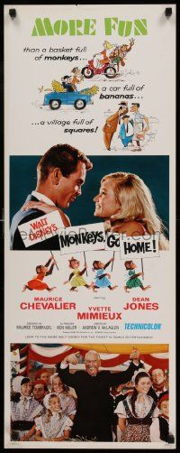 6g325 MONKEYS GO HOME insert '67 Disney, Maurice Chevalier, Yvette Mimieux & art of apes!