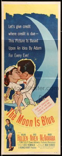 6g326 MOON IS BLUE insert '53 William Holden, Maggie McNamara is a virgin, by Otto Preminger!