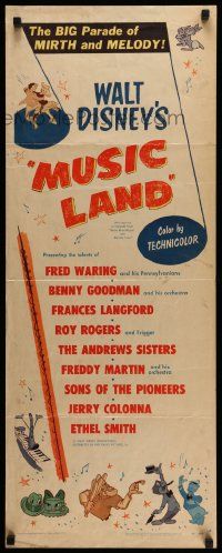 6g333 MUSIC LAND insert '55 Walt Disney, art of Donald Duck, Joe Carioca & more!