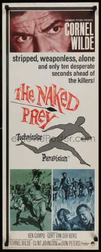 6g339 NAKED PREY insert '65 Cornel Wilde stripped and weaponless in Africa running from killers!