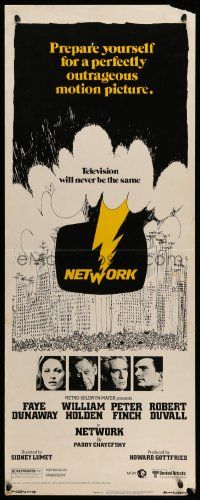 6g344 NETWORK insert '76 written by Paddy Cheyefsky, William Holden, Sidney Lumet classic!