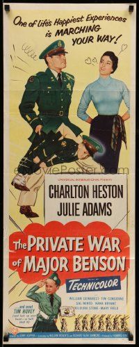 6g382 PRIVATE WAR OF MAJOR BENSON insert '55 Charlton Heston, Julie Adams & little kids!