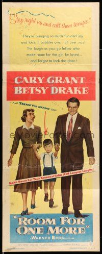 6g402 ROOM FOR ONE MORE insert '52 great artwork of Cary Grant & Betsy Drake!