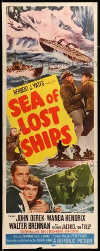 6g412 SEA OF LOST SHIPS insert '53 John Derek adventures to the frozen Hell of the North Atlantic!