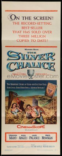 6g421 SILVER CHALICE insert '55 great art of Virginia Mayo & Paul Newman in his first movie!
