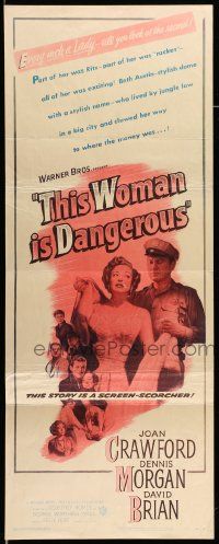 6g459 THIS WOMAN IS DANGEROUS insert '52 Joan Crawford was every inch a lady!