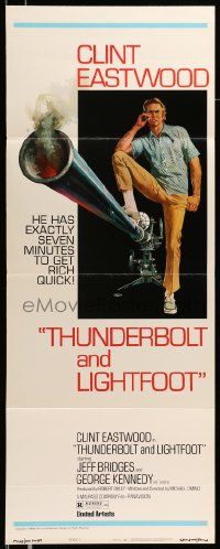 6g464 THUNDERBOLT & LIGHTFOOT style C insert '74 Clint Eastwood with huge gun by Robert McGinnis