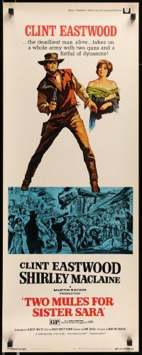6g474 TWO MULES FOR SISTER SARA insert '70 art of gunslinger Clint Eastwood & Shirley MacLaine!