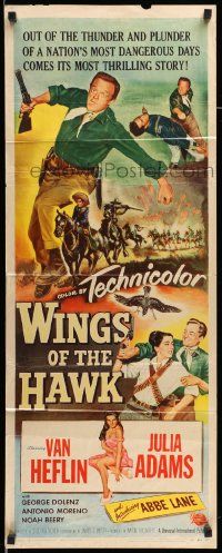 6g490 WINGS OF THE HAWK 2D insert '53 Boetticher directed, Van Heflin w/gun, Julia Adams!