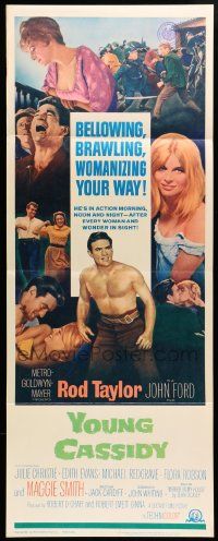 6g498 YOUNG CASSIDY insert '65 John Ford, womanizing Rod Taylor, sexy Julie Christie!