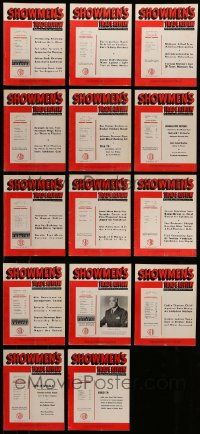 6h080 LOT OF 14 SHOWMEN'S TRADE REVIEW 1957 EXHIBITOR MAGAZINES '57 filled with images & info!