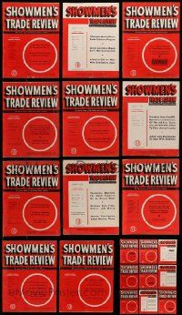 6h072 LOT OF 20 SHOWMEN'S TRADE REVIEW 1956 EXHIBITOR MAGAZINES '56 filled with images & info!