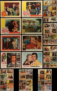 6h046 LOT OF 65 1950S LOBBY CARDS '50s great scenes from a variety of different movies!