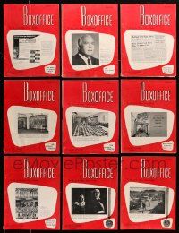 6h078 LOT OF 17 BOX OFFICE 1957 EXHIBITOR MAGAZINES '57 filled with movie images & information!