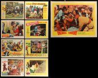 6h057 LOT OF 9 LOBBY CARDS SHOWING NATIVE AMERICAN INDIANS '40s-60s great western scenes!