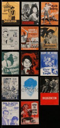 6h231 LOT OF 14 DANISH PROGRAMS '50-60s many different images from mostly U.S. movies!