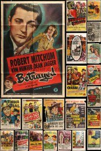6h019 LOT OF 31 FOLDED ONE-SHEETS '40s-50s great images from a variety of different movies!