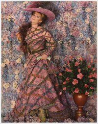 6j213 HELLO DOLLY color 11x14 still '70 wonderful portrait of Barbra Streisand in wild costume!