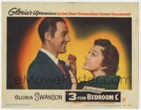 6j006 3 FOR BEDROOM C LC #1 '52 close up of Gloria Swanson pinning flower to James Warren's lapel!