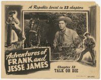 6j013 ADVENTURES OF FRANK & JESSE JAMES chapter 12 LC '48 close up of Clayton Moore w/ gun & horse!